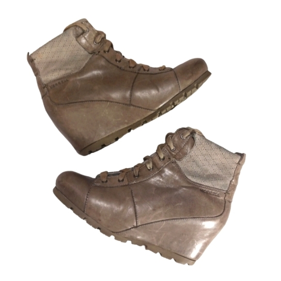Merrell Lexi leather Boot Green/Taupe PerformancePoint Footwear - Picture 1 of 12